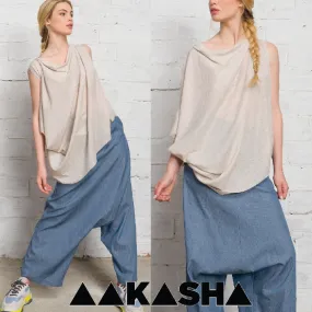 Aakasha  |Short Casual Style Rib Sleeveless Plain Handmade