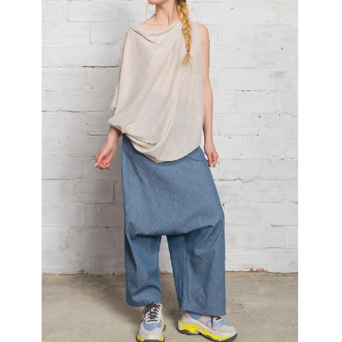 Aakasha  |Short Casual Style Rib Sleeveless Plain Handmade