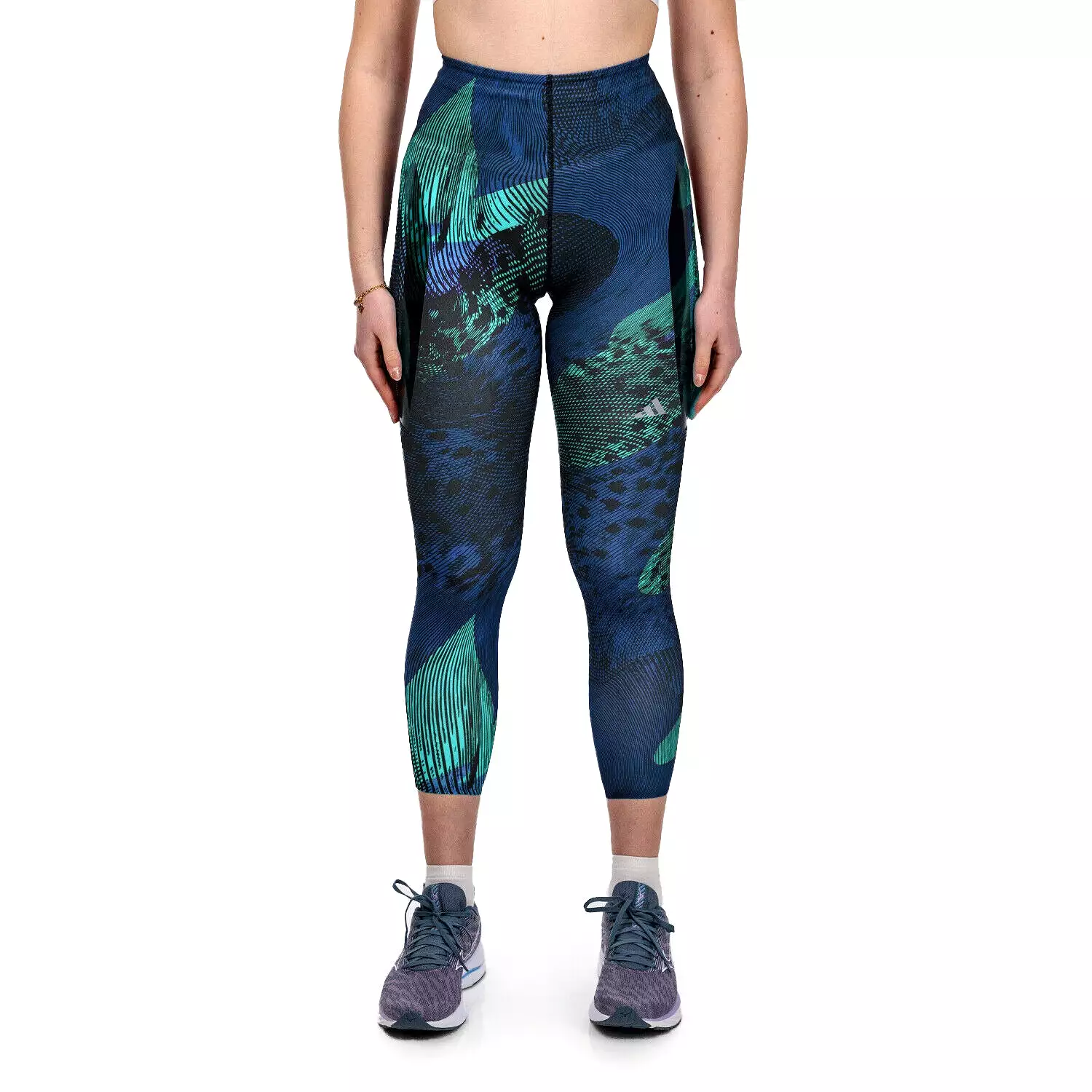 adidas Adizero Running Leggings Womens Fitness Green Blue Ladies Gym Eco