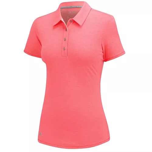 Adidas Essentials Heather Polo Golf Sports Top Shirt Womens Pink B83161 A76B