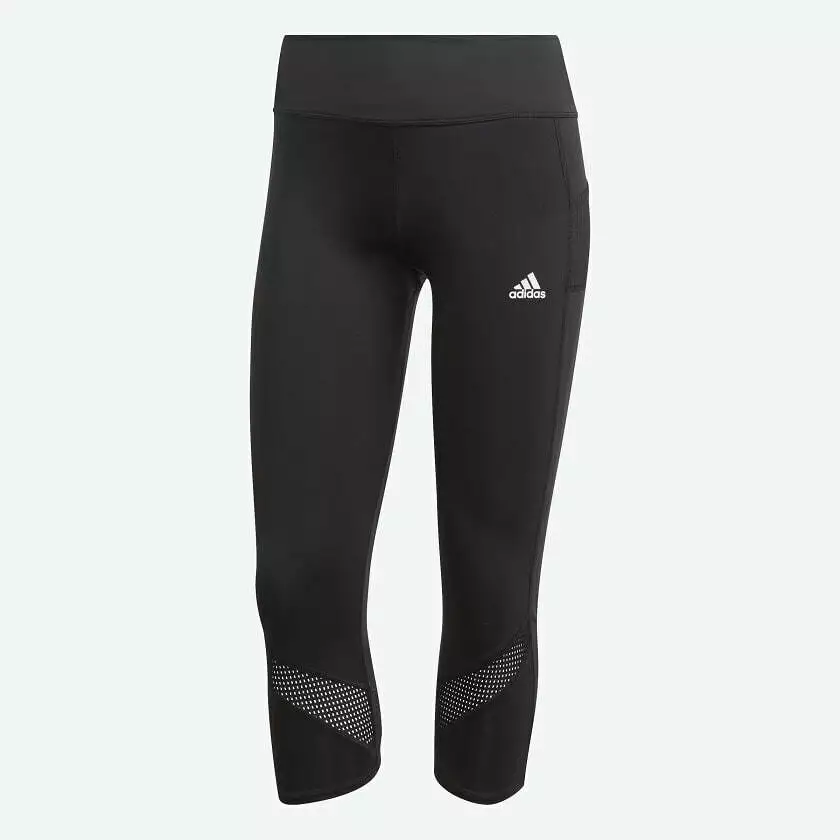 adidas Own The Run 3/4 Running Tights Gym Leggings Womens Tight Black Jogging XS