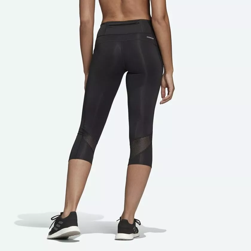 adidas Own The Run 3/4 Running Tights Gym Leggings Womens Tight Black Jogging XS