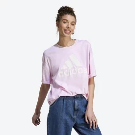 ADIDAS WOMEN'S ESSENTIALS BIG LOGO PINK BOYFRIEND TEE