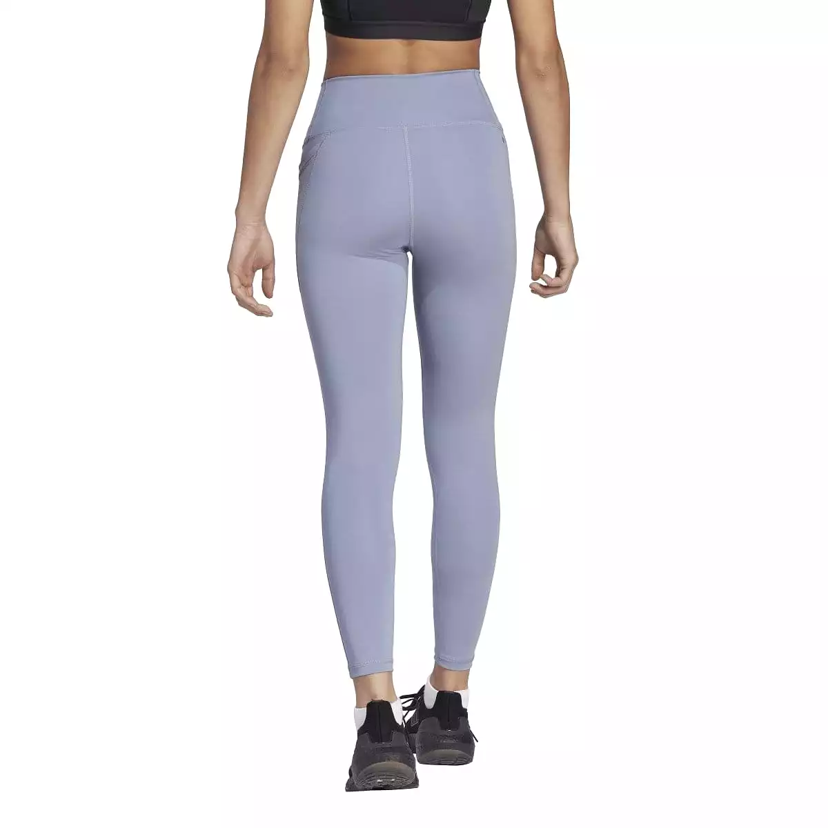 ADIDAS WOMEN'S OPTIME STASH POCKET HIGH-WAISTED 7/8 VIOLET TIGHTS