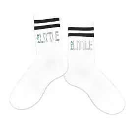 Alpha Gamma Delta Sorority Socks for your Big and Little with Greek Letters on Striped Cotton Crew Socks