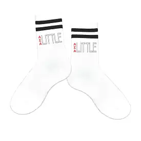 Alpha Sigma Alpha Sorority Socks for your Big and Little with Greek Letters on Striped Cotton Crew Socks