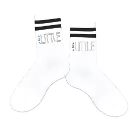 Alpha Xi Delta Sorority Socks for your Big and Little with Greek Letters on Striped Cotton Crew Socks