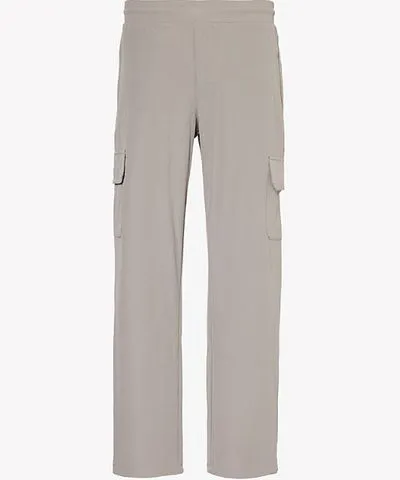 Arne Mens Taupe Tech-knit relaxed-fit nylon cargo trousers