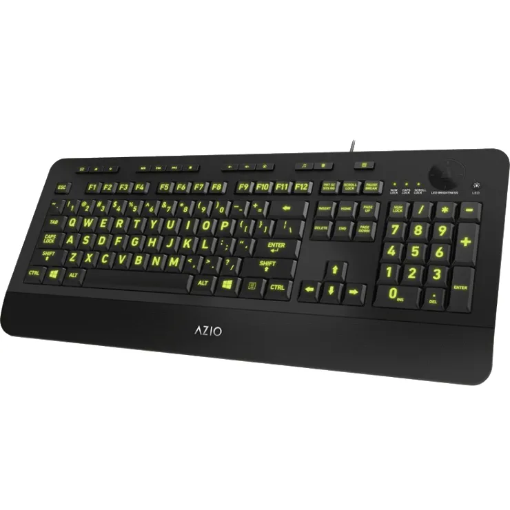 AZIO KB506 Large Font Letters Print 5-Colour Backlit Wired Keyboard Easy To See