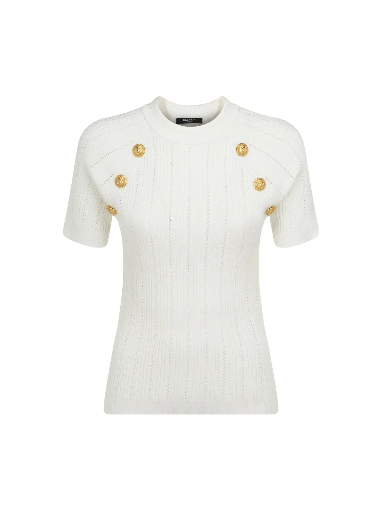 Balmain Button Embellished Knitted Top