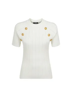 Balmain Button Embellished Knitted Top