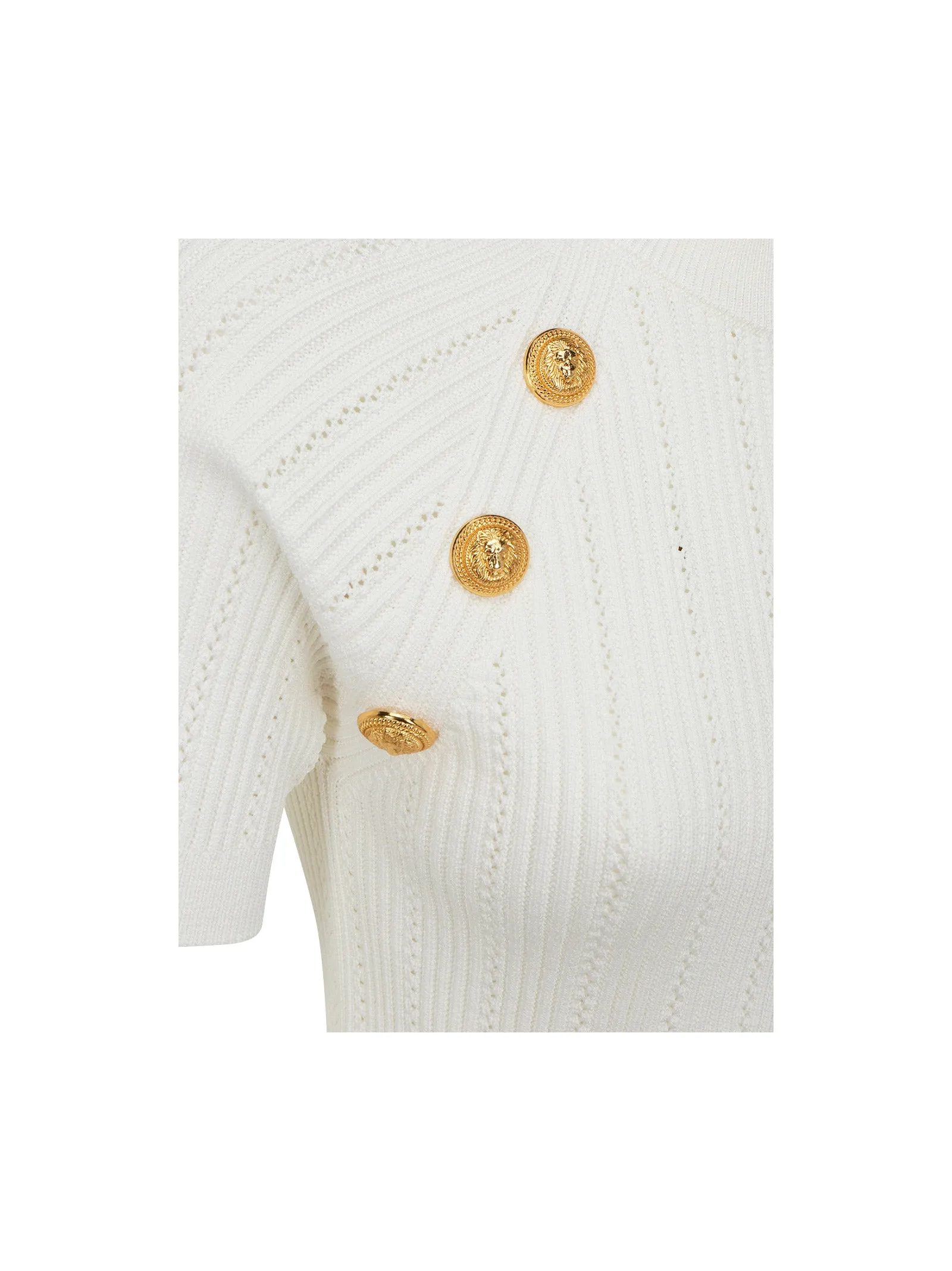 Balmain Button Embellished Knitted Top