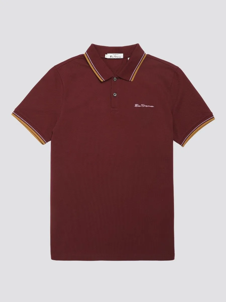 Ben Sherman Casual Short Sleeve Polo Shirt Port