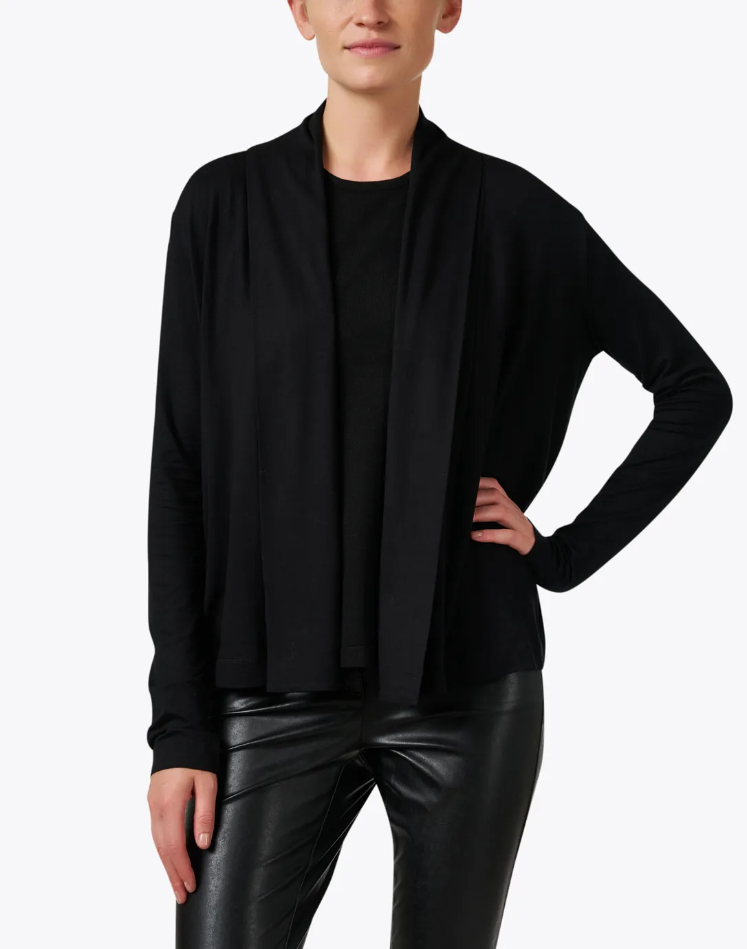 Black Open Cardigan