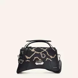 BOD0CPH - Cuadra black dress fashion python handbag for women