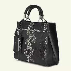 BOD0DPH - Cuadra black dress fashion python totebag for women