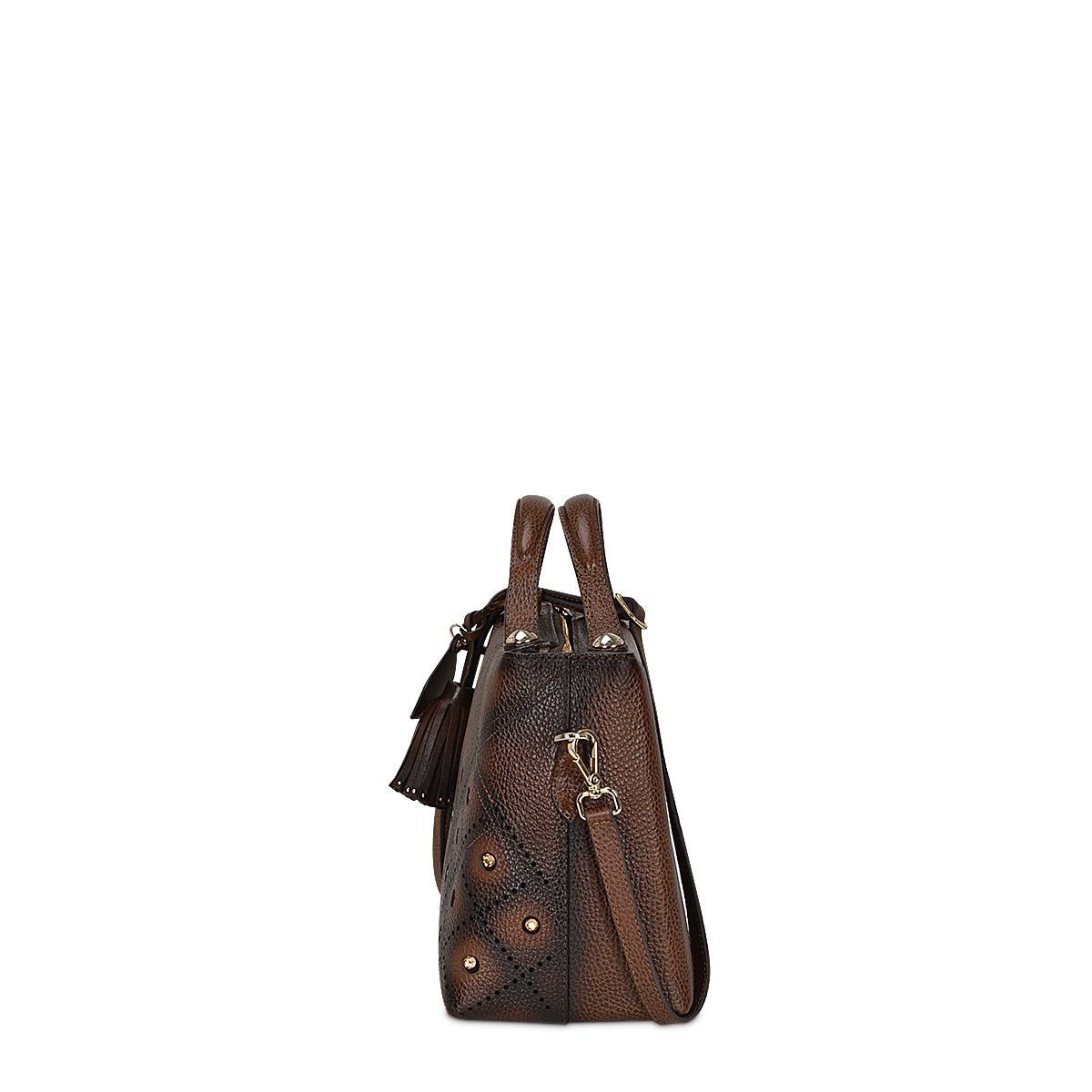 BOD56RS - Cuadra chocolate casual fashion bag in cowhide leather for woman