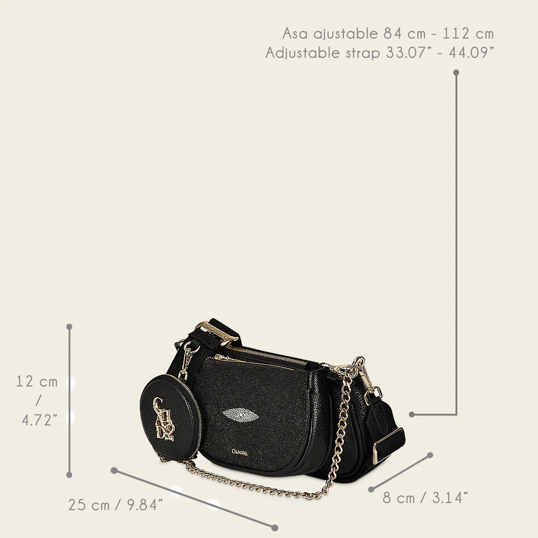 BOD66MA - Cuadra black fashion stingray crossbody bag for women