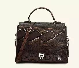 BOD95PH - Cuadra chocolate dress fashion python totebag for women