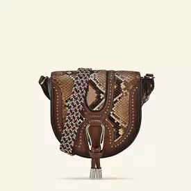 BOD97PH - Cuadra brown dress fashion python handbag for women