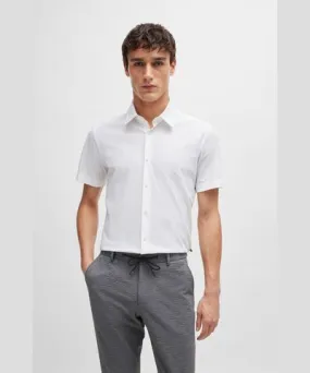 Boss Slim-fit shirt in performance-stretch jersey