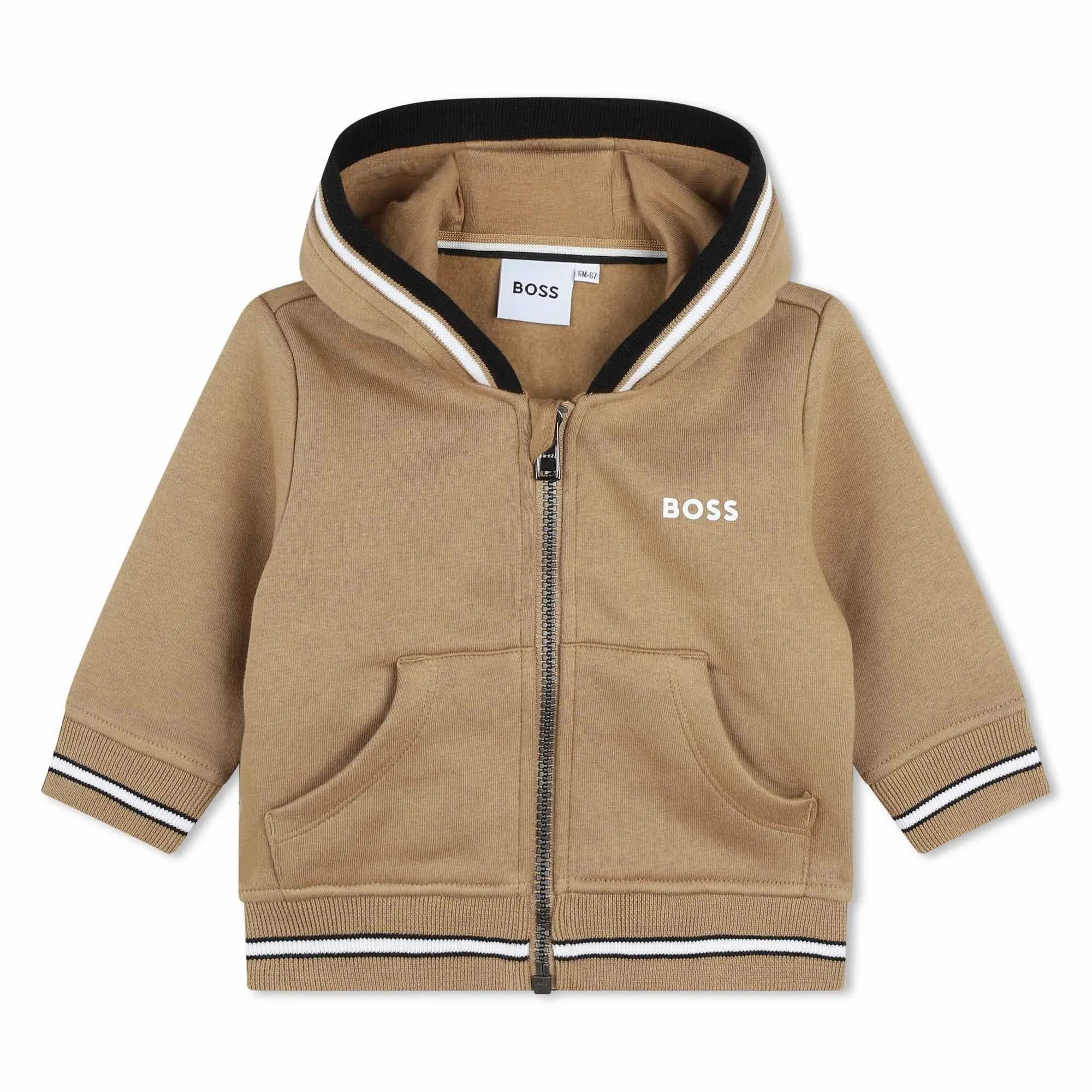 BOSS Vest met kap koekje J51246