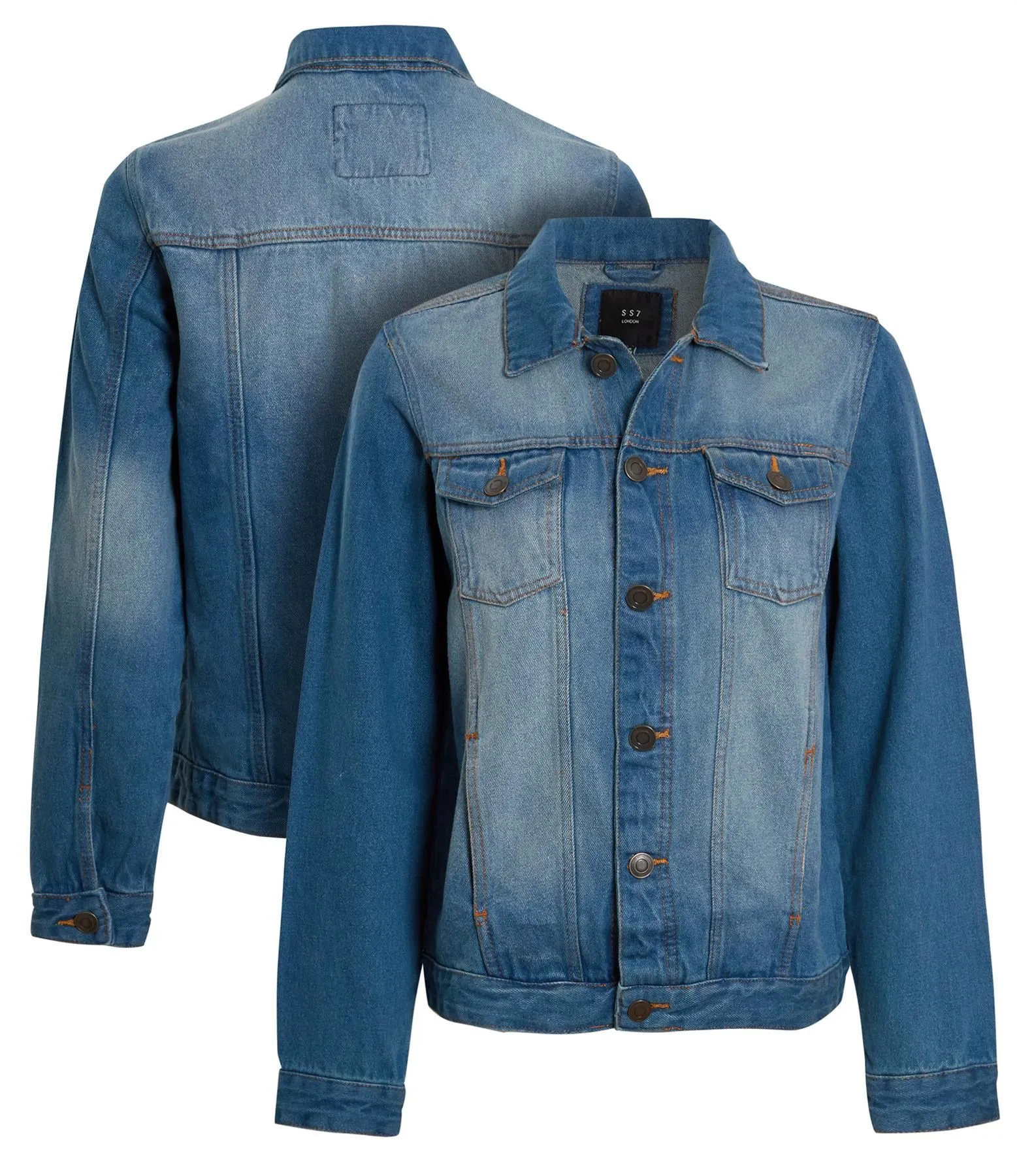 Boys Denim Jacket, Stonewash Blue, Ages 7 to 13 Years