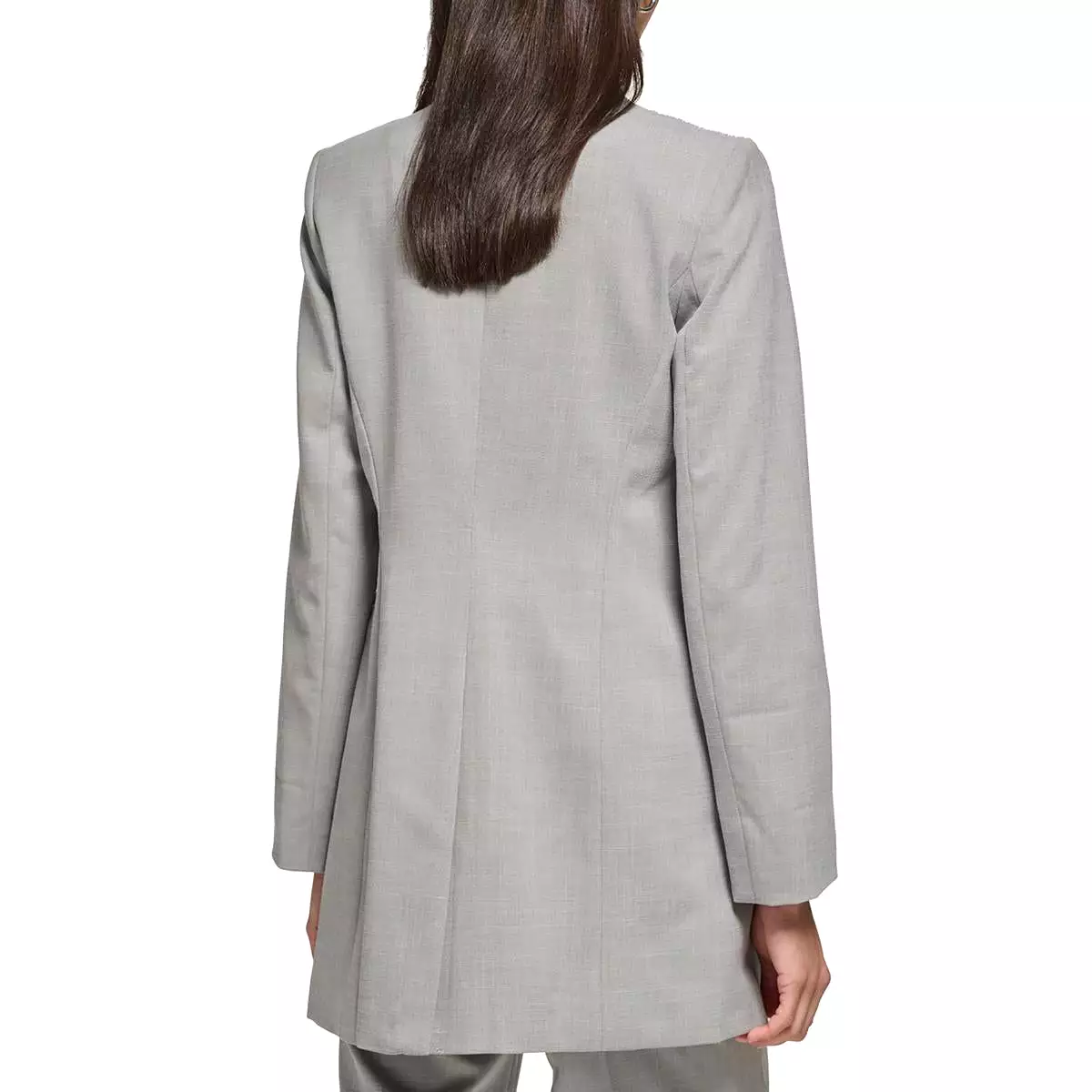 Calvin Klein Womens Collarless Business Open-Front Blazer