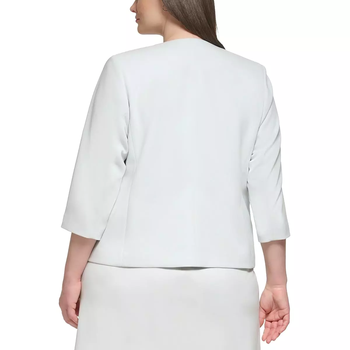 Calvin Klein Womens Plus Collarless f Open-Front Blazer