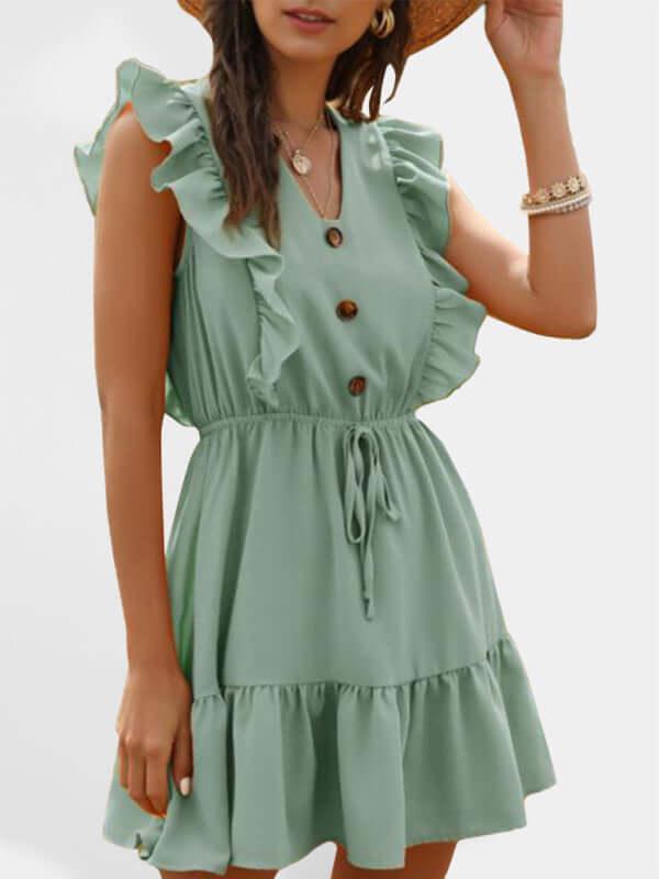 Casual Ruffle Women Mini Dress