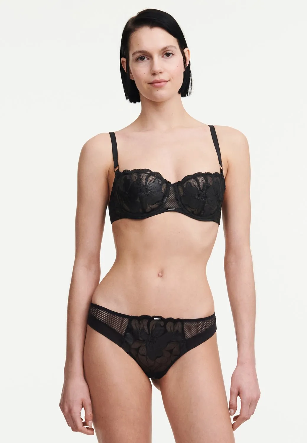 Chantelle Fleurs Signature Faux Leather Demi Bra