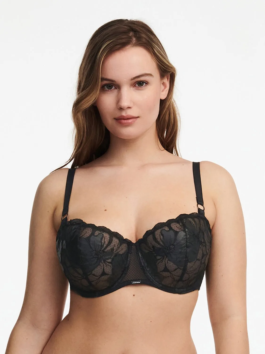 Chantelle Fleurs Signature Faux Leather Demi Bra