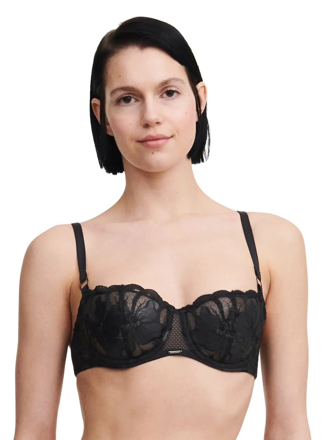 Chantelle Fleurs Signature Faux Leather Demi Bra