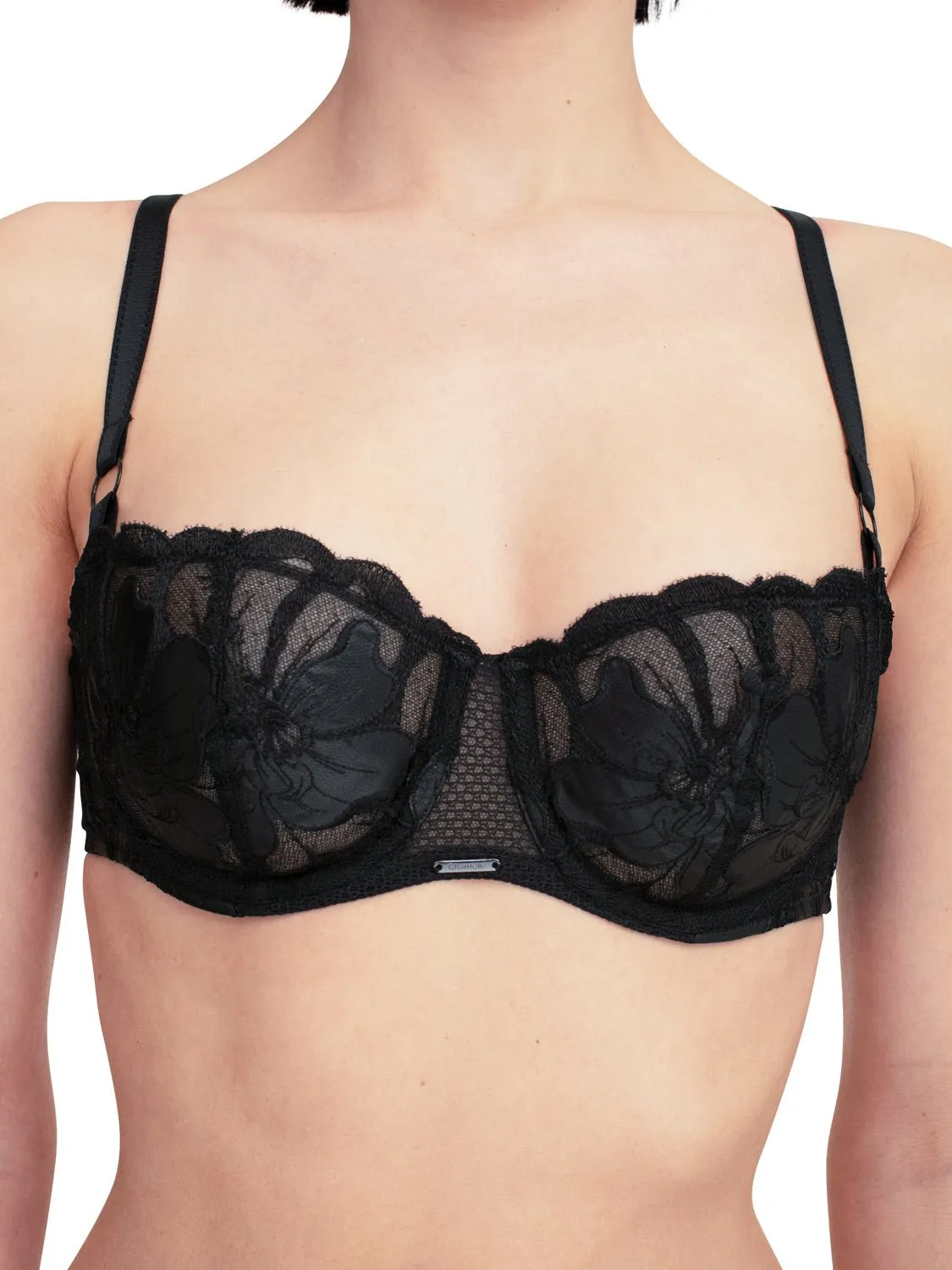 Chantelle Fleurs Signature Faux Leather Demi Bra