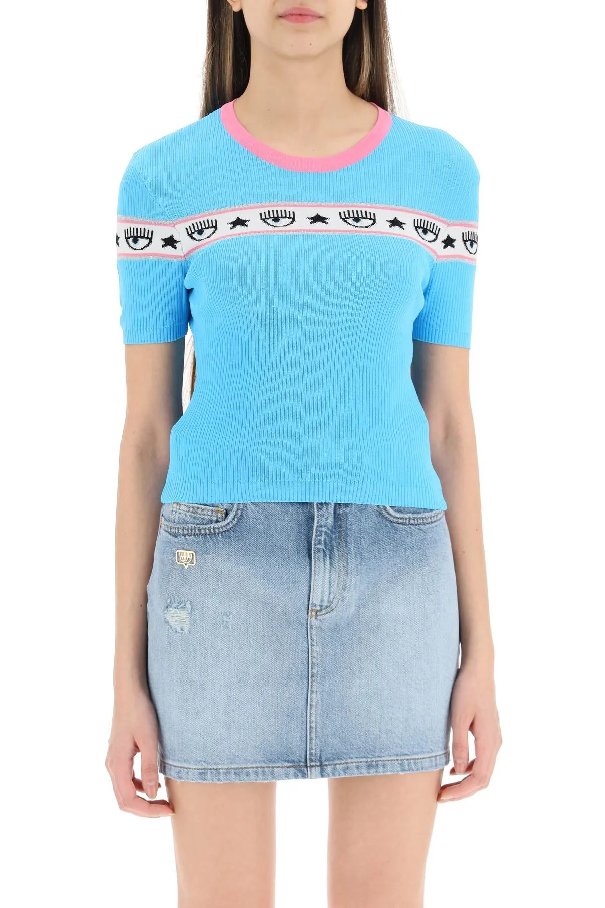 Chiara Ferragni Logomania Knitted Crewneck Top