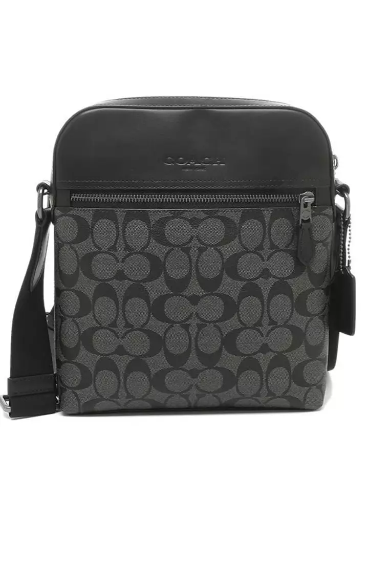 Coach Coach Houston Flight Bag In Signature Canvas 4010 Charcoal Black