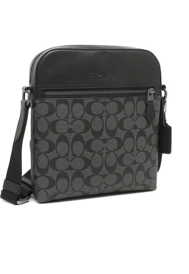 Coach Coach Houston Flight Bag In Signature Canvas 4010 Charcoal Black