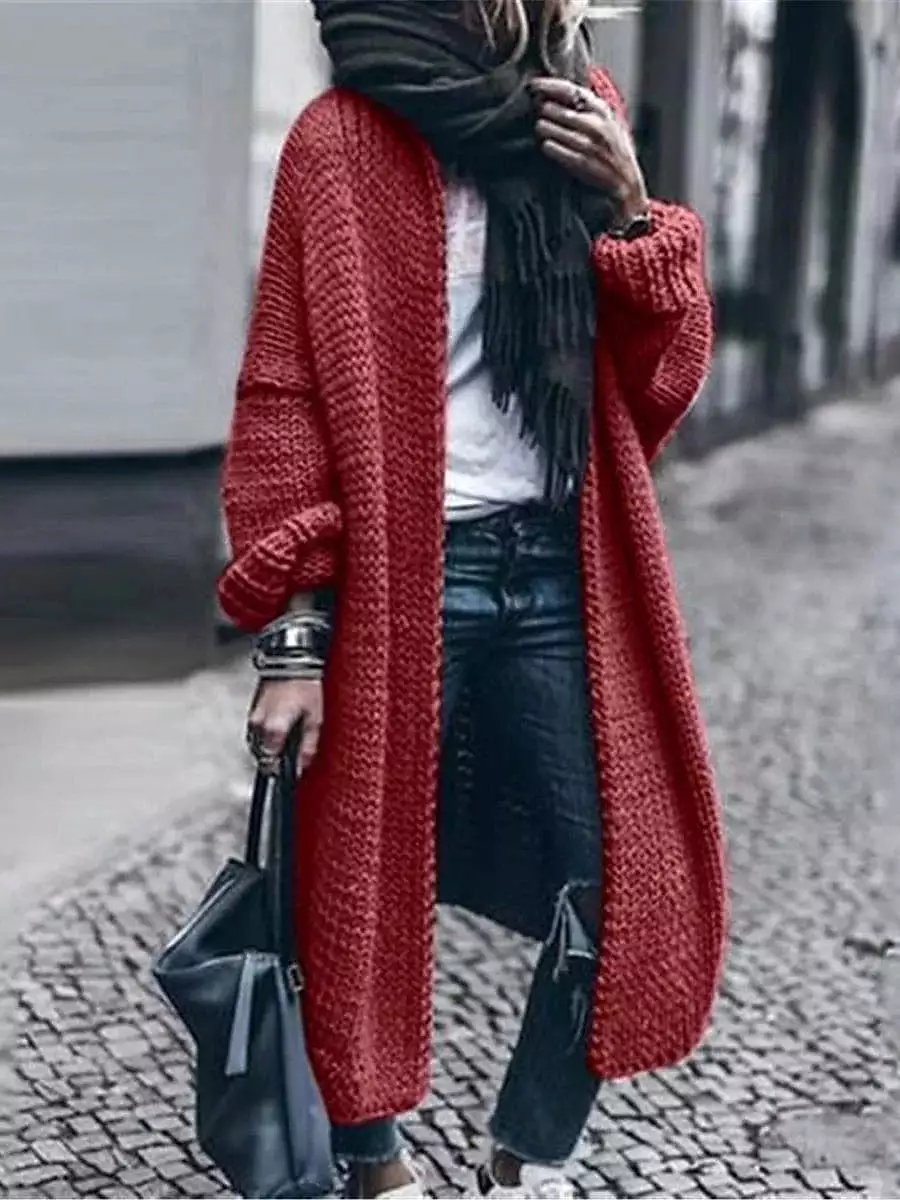 Cozy Oversized Ribbed Knit Cardigan for Women