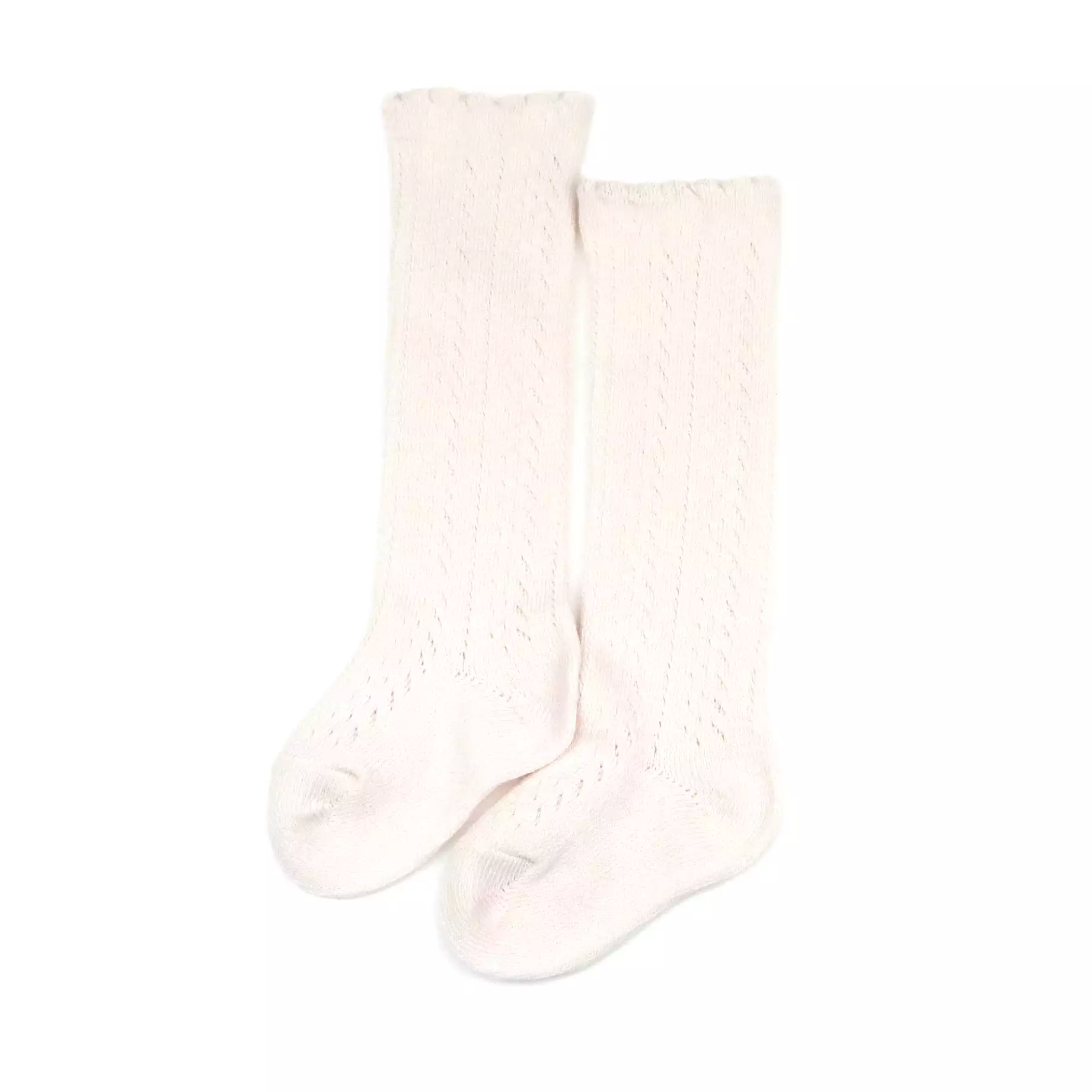 Crochet Knee High Socks (Powder Pink)