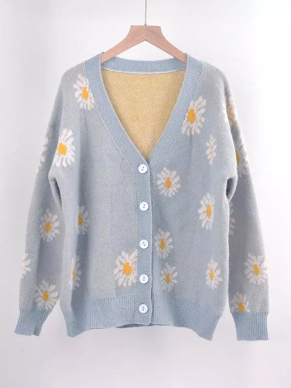 Daisy Knitted  Women Cardigan Sweater