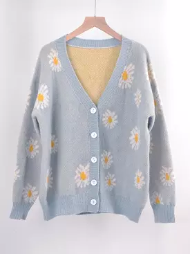 Daisy Knitted  Women Cardigan Sweater