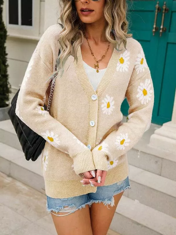 Daisy Knitted  Women Cardigan Sweater