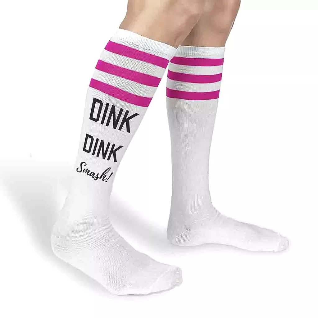 Dink Dink Smash Pickleball Knee High Socks for Her