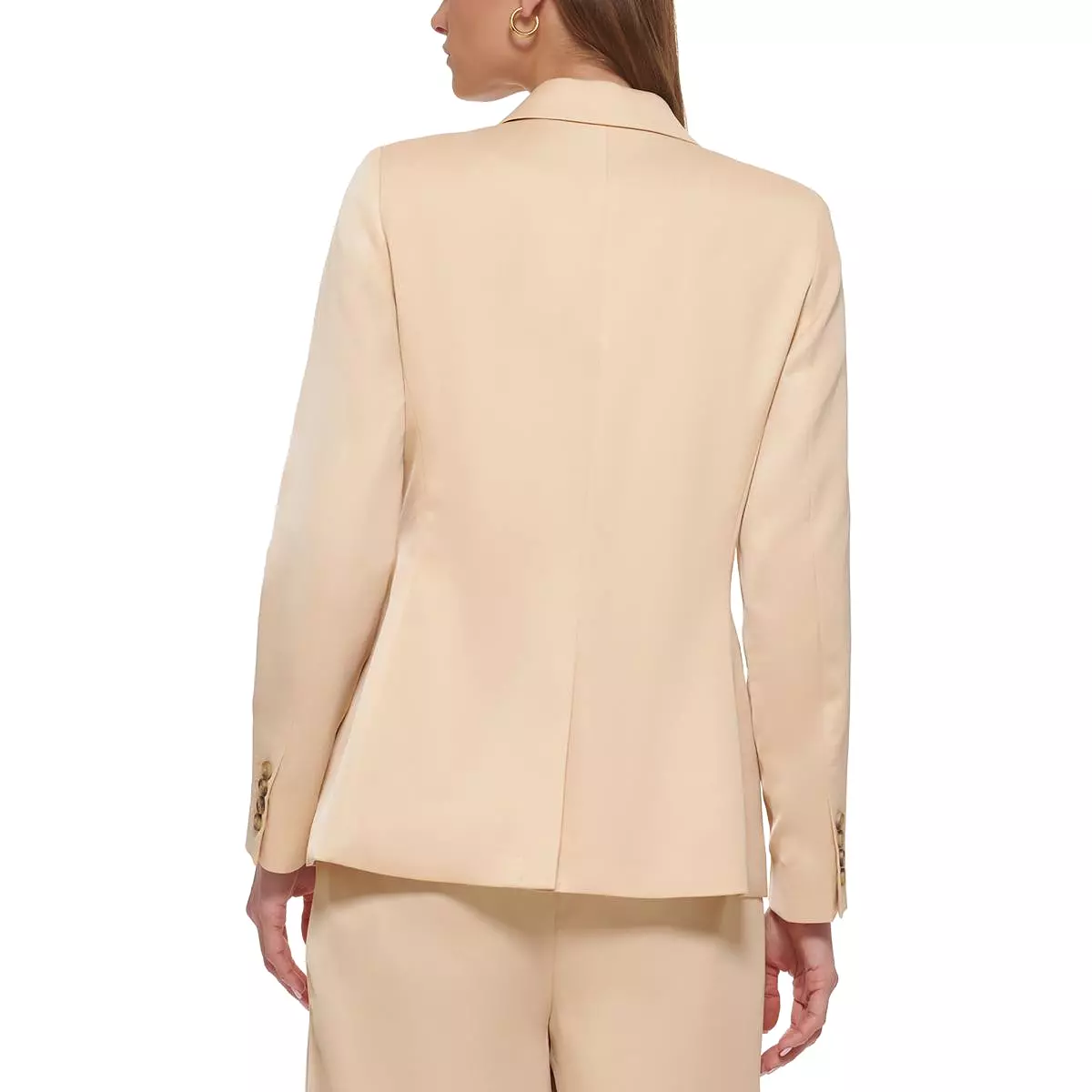 DKNY Womens Petites Satin Dressy One-Button Blazer