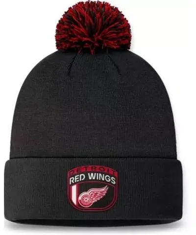 Fanatics Men's NHL Fanatics Detroit Wings 2024 NHL Draft Cuffed Knit Hat with Pom