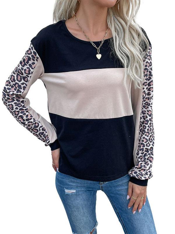 Fashion Leopard Print Loose Casual Women Top