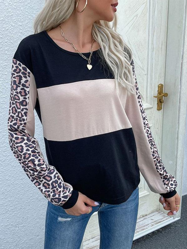 Fashion Leopard Print Loose Casual Women Top