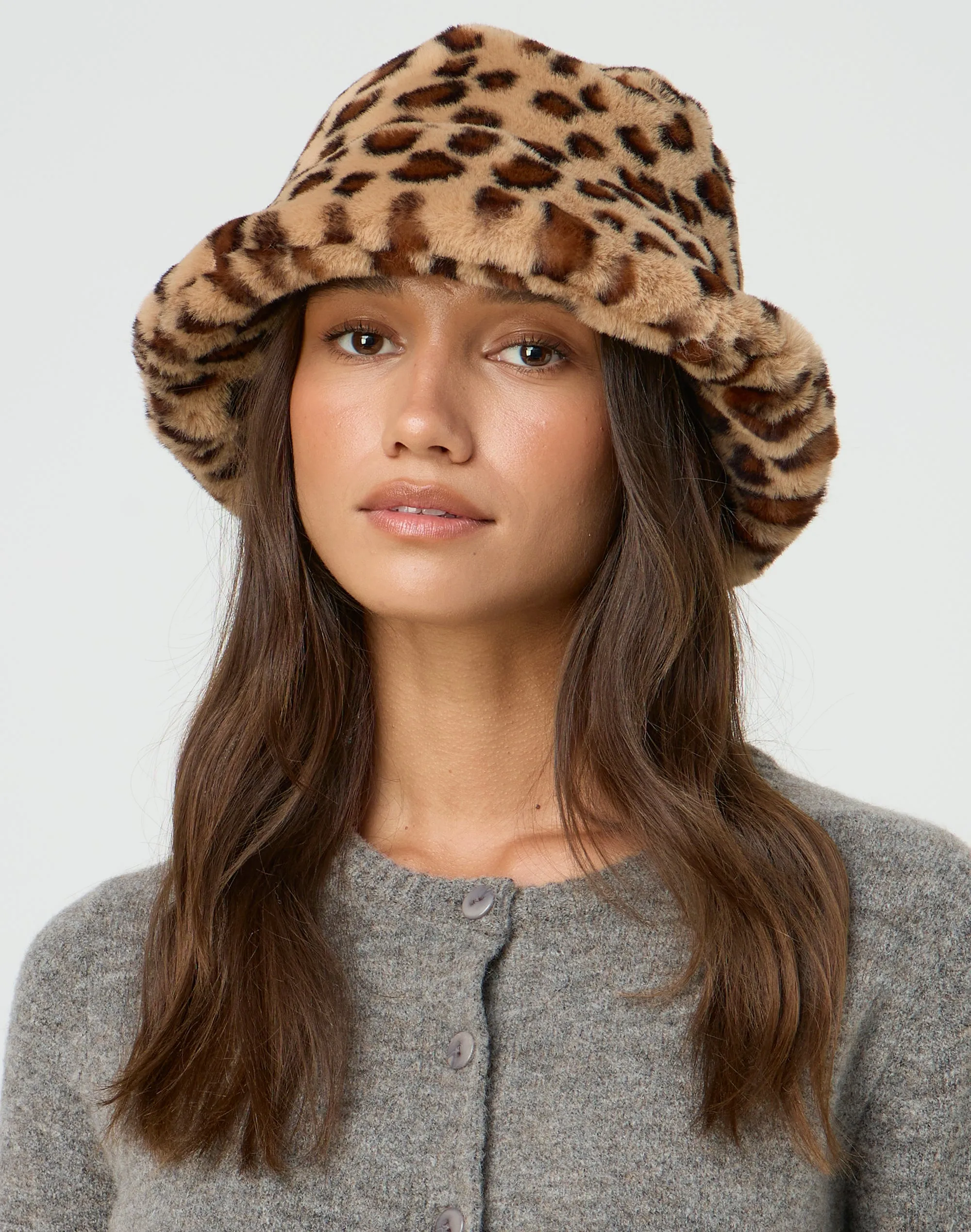 Faux Fur Bucket Hat in Leopard | Glassons