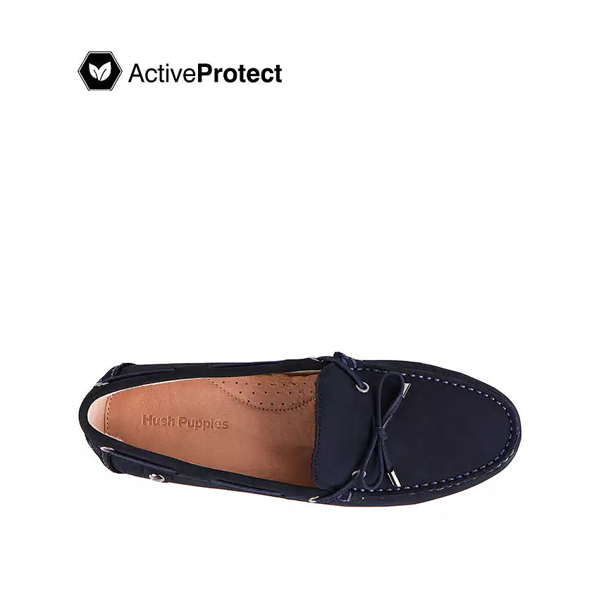 Fen Slip On Bow Women's Shoes - Navy Nubuck