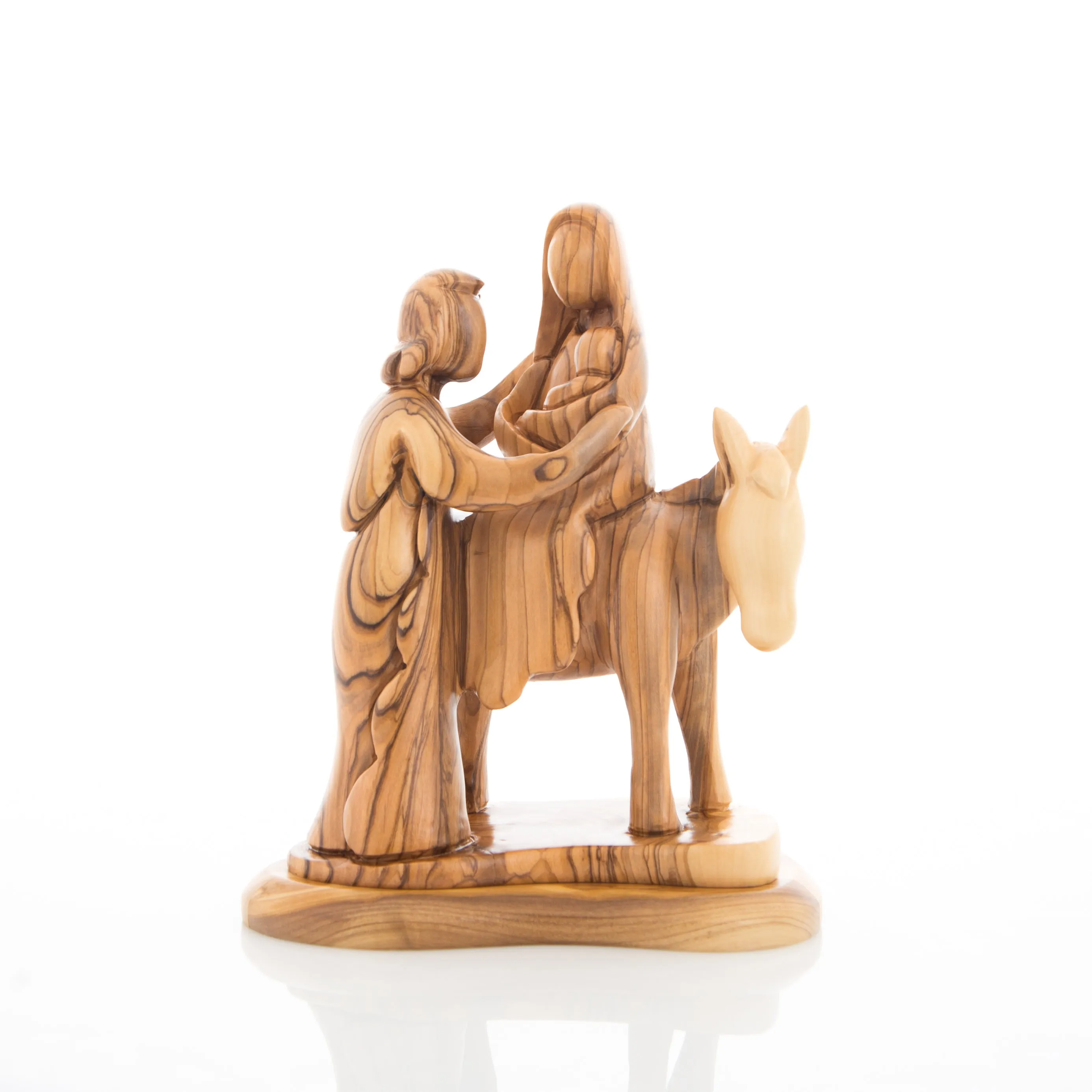 Flight into Egypt, 8.9 Abstract Hand Carved Olive Wood